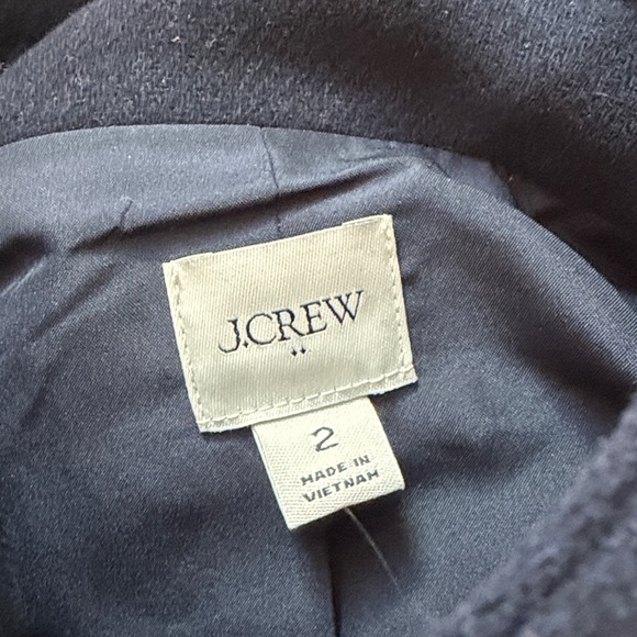 J. Crew Navy Blue wool zip front jacket.  New with tag. Size 2. - Picture 2 of 12
